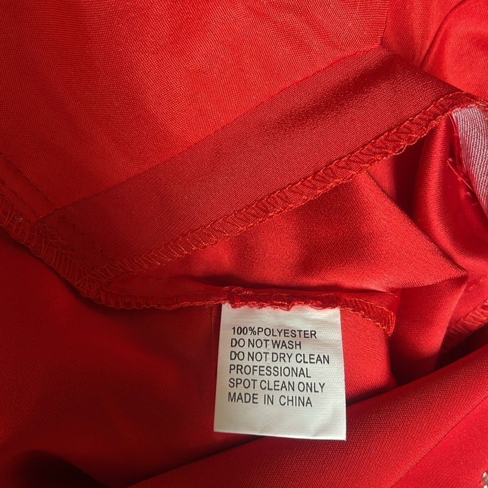 Mac Duggal Red Maxi Dress with Embellished Waist - Picture 5 of 5